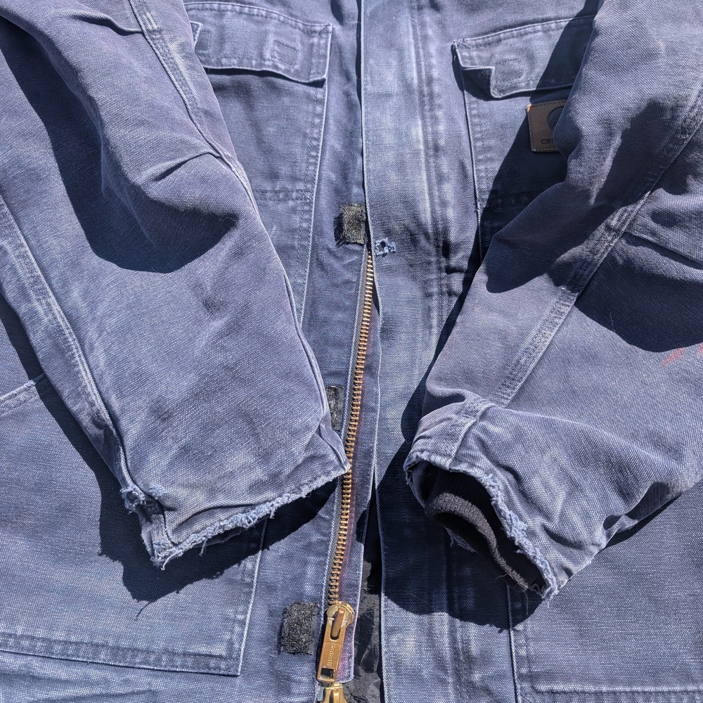 Vintage Carhartt Duck Coat Men's M Navy, Broken In Patina - Picture 4 of 7